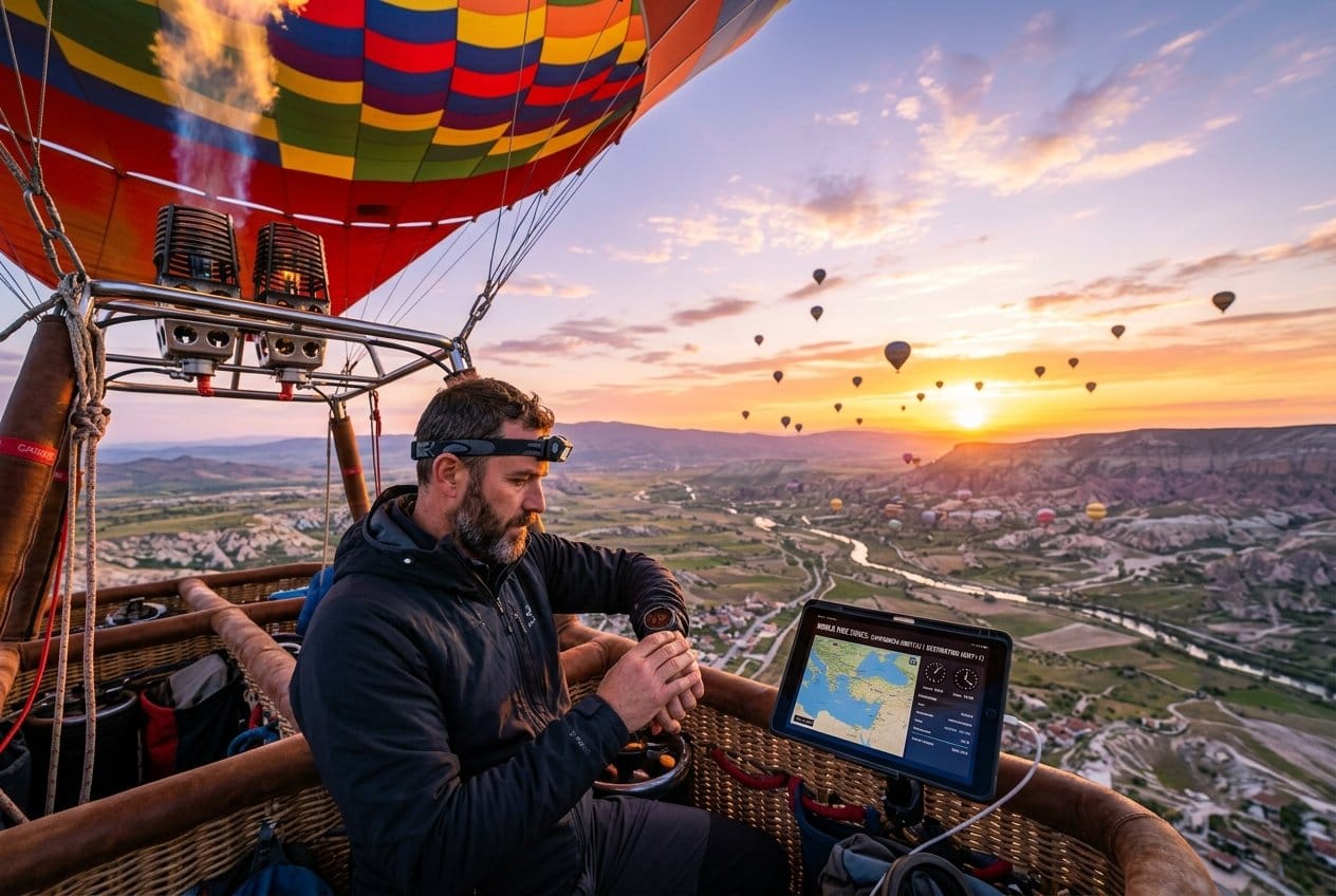 Skal du flyve luftballon i udlandet så er det vigtigt at have styr på solnedgang og tidszoner